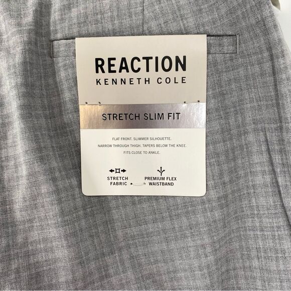 Kenneth Cole Premium Flex Gray Plaid Trousers Stretch Slim Fit size 33 x 30 - Picture 5 of 5